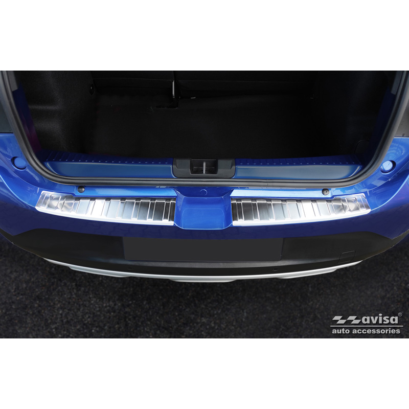 Protection de seuil arrière inox sur mesure pour Dacia Sandero III 2020-2022 & Facelift 2022- 'Ribs' incl Stepway (2-pièces)