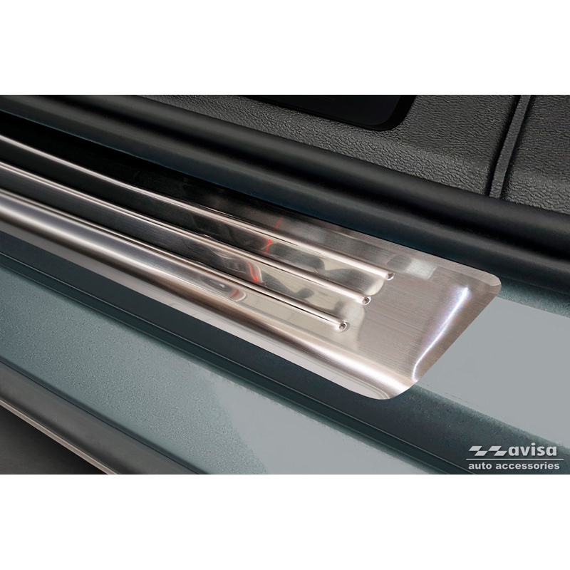 Seuils de portes inoxydable sur mesure pour Volvo S60 III & V60 II 2018- - 'Lines' - 4-pièces