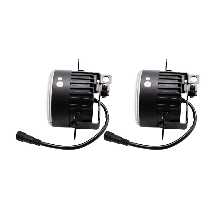 Jeu de phares antibrouillard semi-universels à LED + feux diurnes 'U-Shape' - diamètre 90mm - ECE-R19/R87 E-marque d'homologation