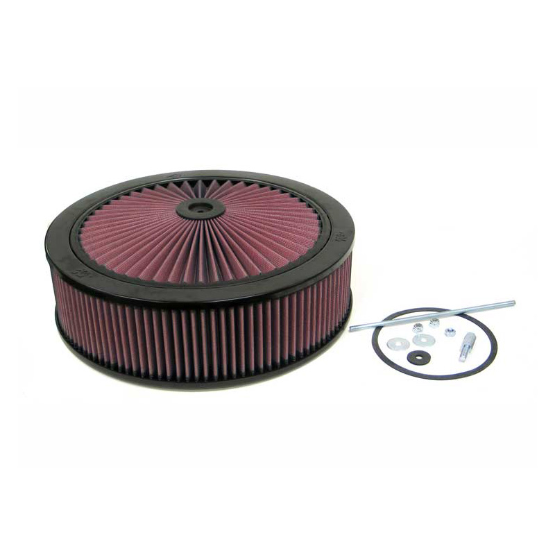 K&N Filtre à Air X-Stream - 130mm raccord, 305mm diamètre intérieur, 108mm hauteur - pour Holley 4 Barrel sans choke tower (66-3200)