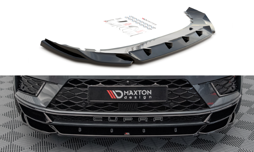 Voorspoiler Ateca Maxton Design glans zwart V.2