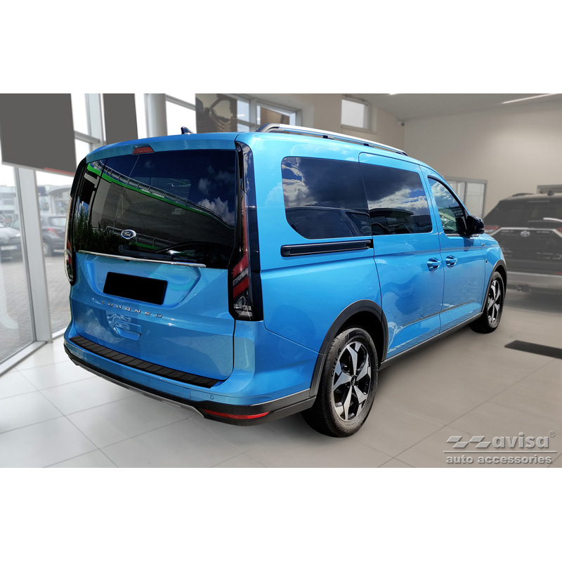Protection de seuil arrière inox noir mat sur mesure pour Ford Tourneo Connect III 2022- 'Ribs'