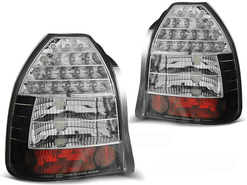 Set de Feux Arrière LED sur mesure pour Honda Civic HB 3-portes 1996-2001 - Noir