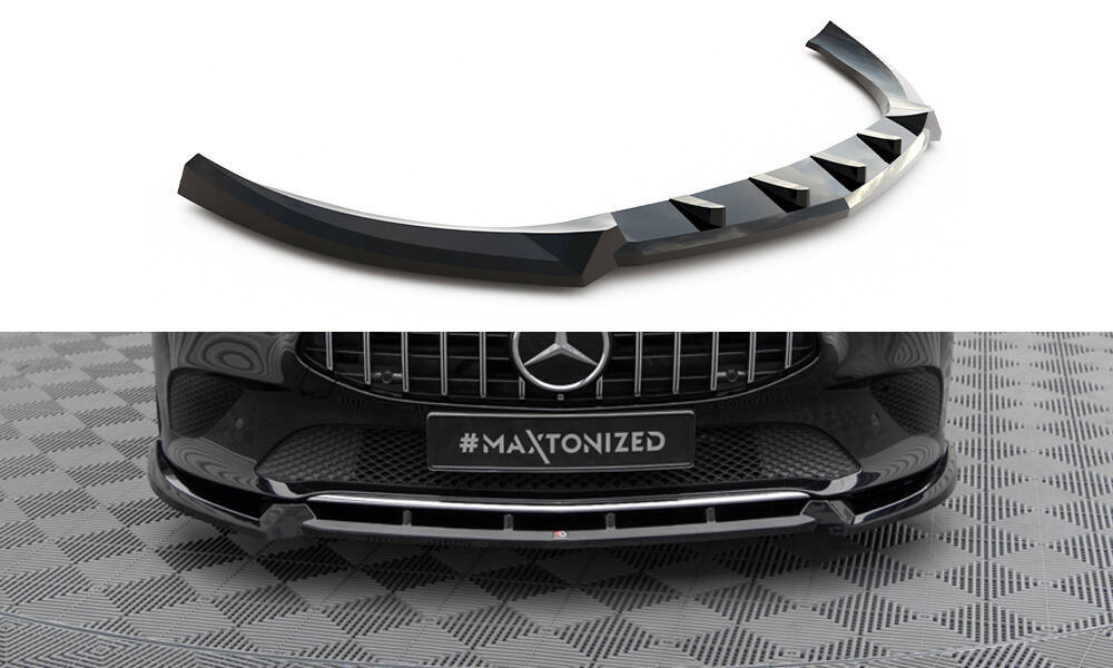 Voorspoiler V.2 Mercedes Benz CLA C118 Maxton Glans Zwart