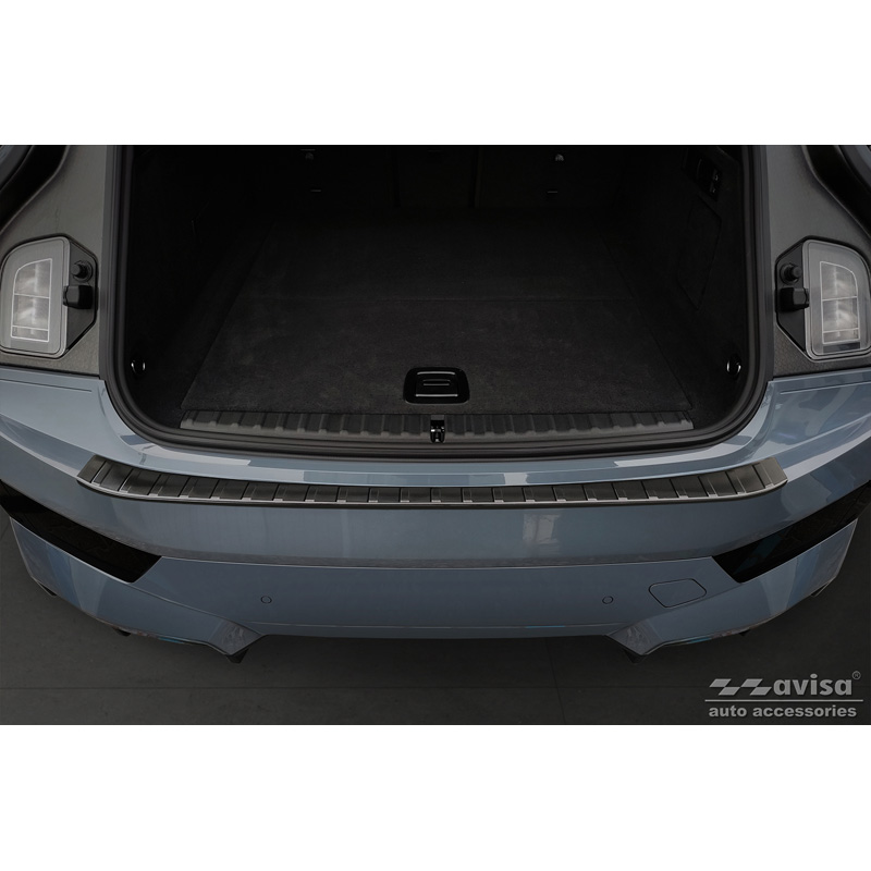 Protection de seuil arrière inox noir sur mesure pour BMW iX (I20) 2021- 'Ribs'