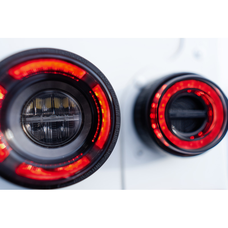 Glohh GL-2x Feux Arrières LED sur mesure pour Landrover 90/110 1983-1990 & Defender (LD) 1990-2016 - Noir (6-pièces)