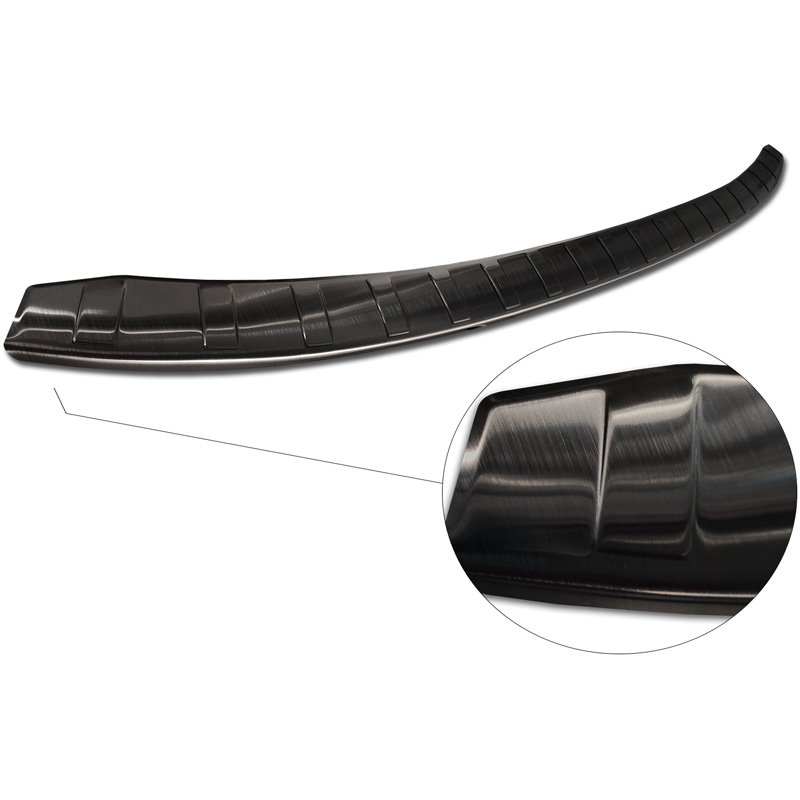 Protection de seuil arrière inox noir sur mesure pour BMW i3 (i01) Facelift 2017- 'Ribs'