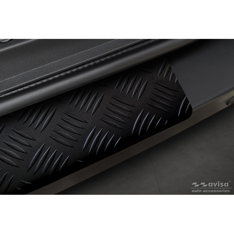 Protection de seuil arrière en aluminium noir mat sur mesure pour Opel Movano / Renault Master II 2010-2018 & 2018-2021 'Riffled Plate'