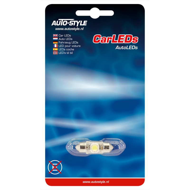 Festoon Ampoule LED 12V Optique-Xenon Blanc 10x31mm, une seule pièce