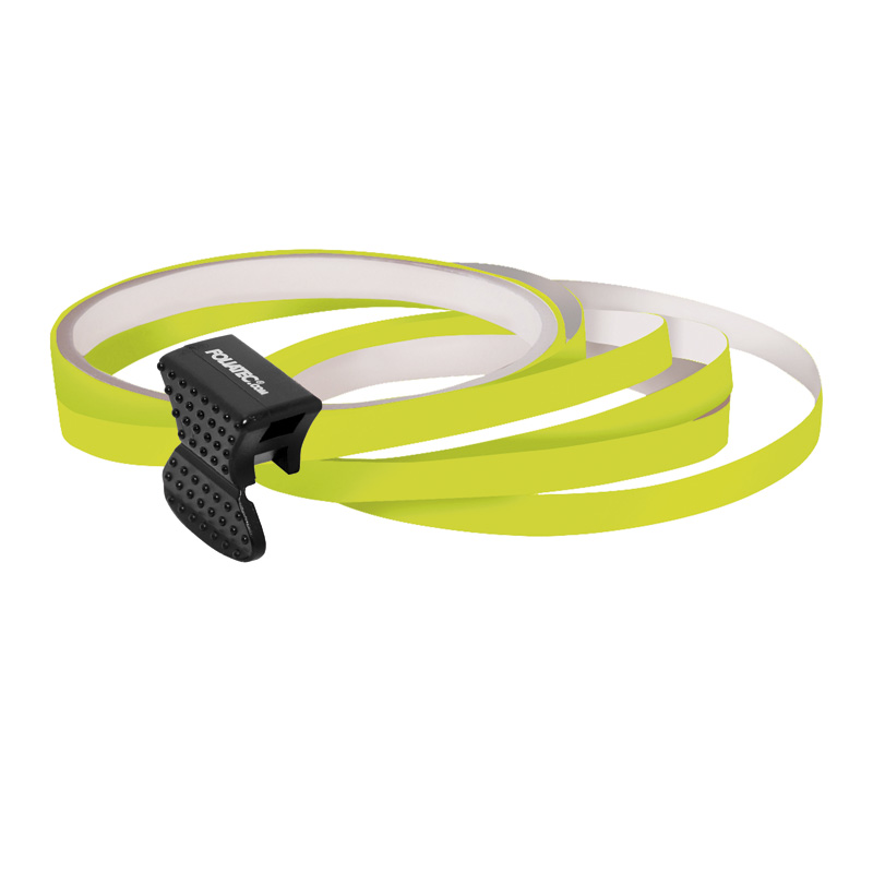 Foliatec PIN Striping pour jantes incl. pièce de montage - neon jaune - 4 bandes 6mmx2,15mètre & 1 teste 6mmx40cm