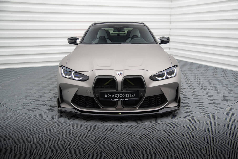Voorspoiler CSL Look BMW M3 G80 / G81 / M4 G82 Maxton Glans Zwart