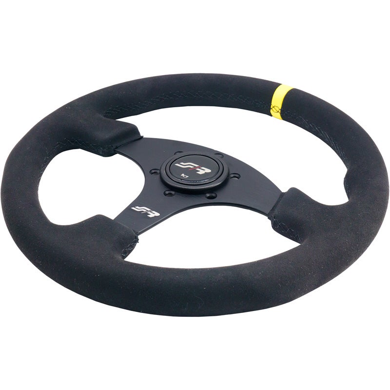 Simoni Racing Volant Universel Manji - Suède Noir - Diamètre 330mm