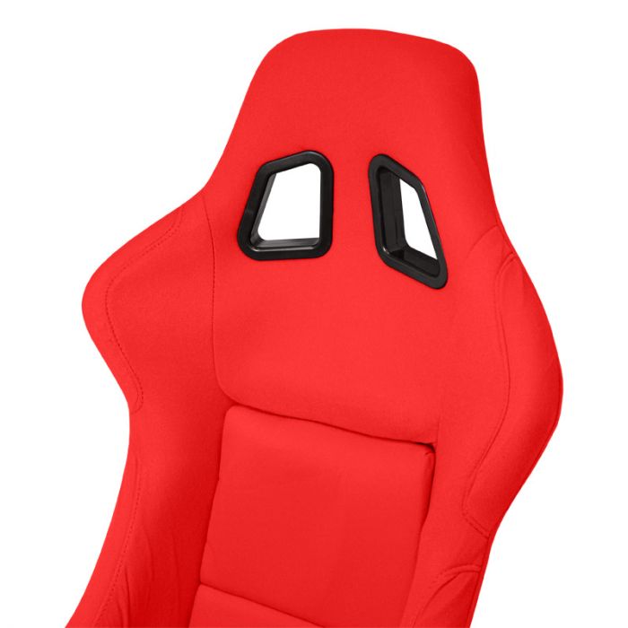 Siège baquet 'MO' - Rouge - Dossier fixe en polyester - incl. glissières