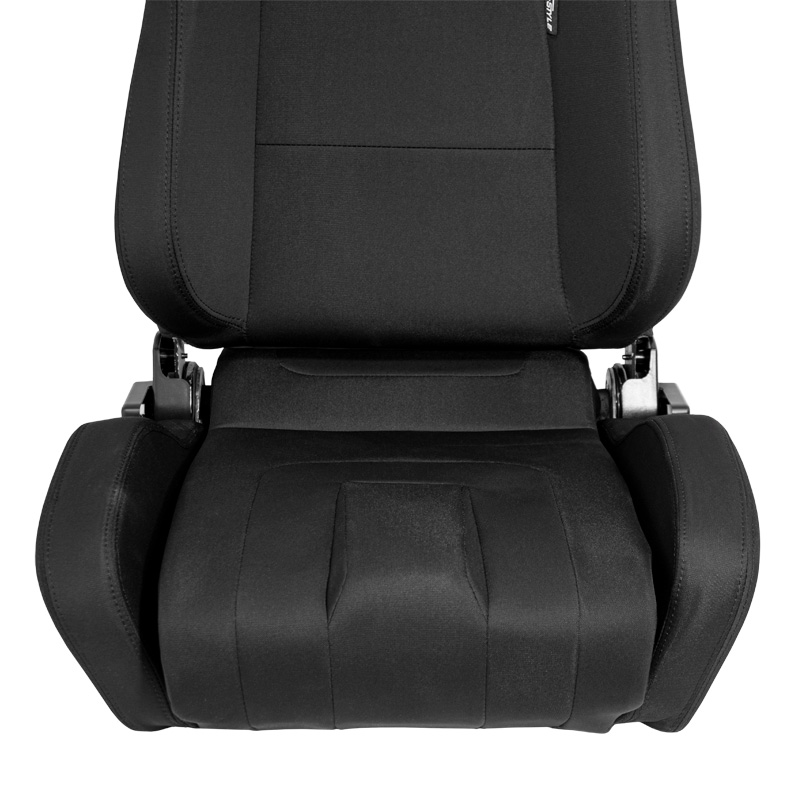 Siège baquet 'RS6-II' - Tissu Noir - Dossier réglable - incl. glissières