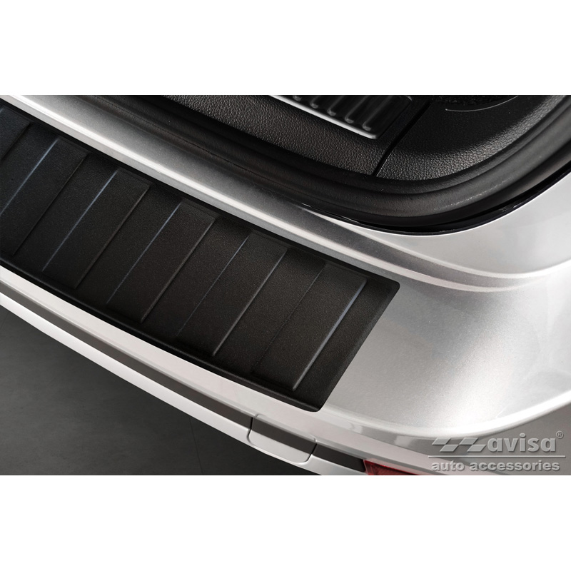 Protection de seuil arrière inox noir mat sur mesure pour Skoda Superb III Combi 2015-2019 & Facelift 2019-2024 incl. Scout 'Ribs'