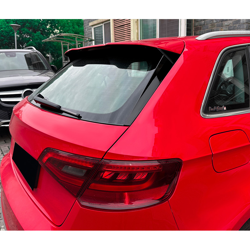 Jeu de déflecteurs d'air lunette arrière sur mesure pour Audi A3 (8V) Sportback S-Line 2012-2020 (ABS Noir Luisant)
