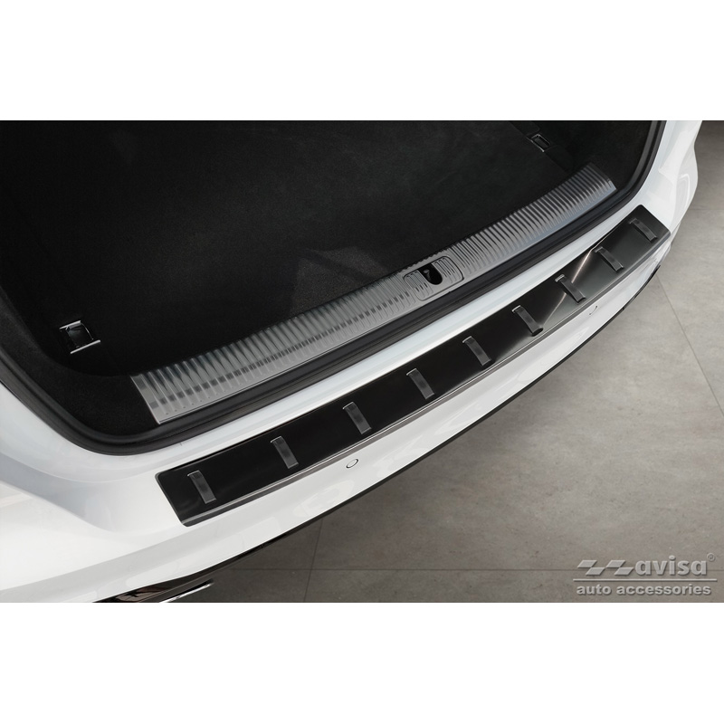 Protection de seuil arrière inox noir sur mesure pour Audi A4 Avant B9 (incl. S-Line) 2015-2019 & Facelift 2019- 'STRONG EDITION'