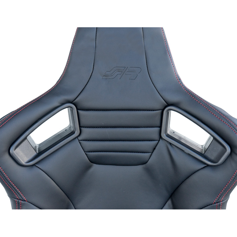 Simoni Racing Siège Baquet Emerson - Eco-Cuir Noir - Réglable du Côté Gauche - incl. Glissières