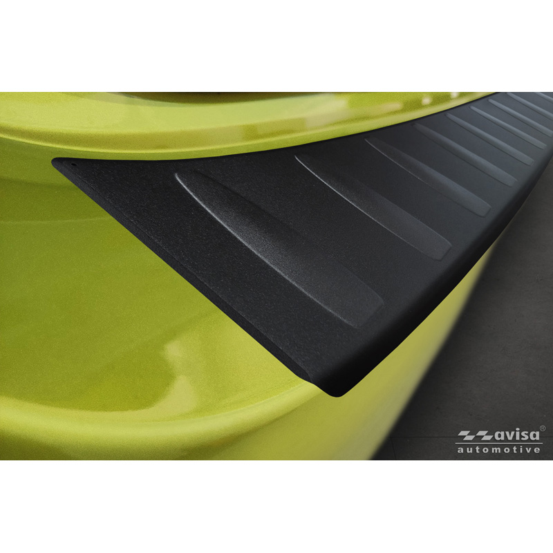 Avisa Protection de seuil arrière inox noir mat sur mesure pour Volkswagen ID.Buzz + Cargo 2022- 'Ribs'