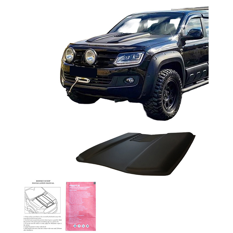 Écope de capot sur mesure pour Volkswagen Amarok MK1 2010-2022 & Nissan Navara D40 2005-2010 - Noir mat