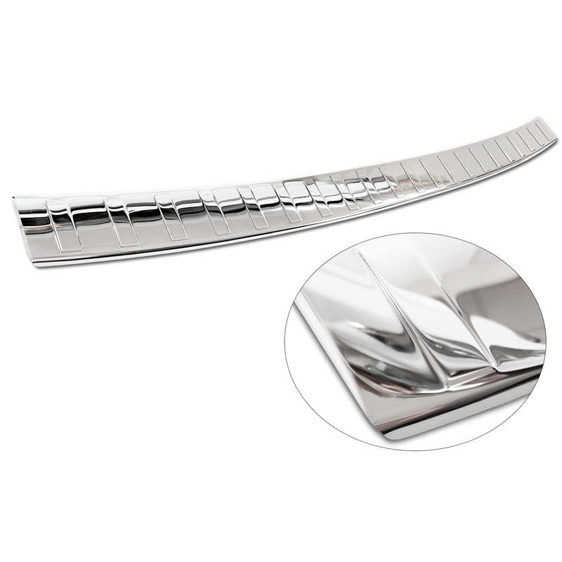 Protection de seuil arrière inox Chrome sur mesure pour Volkswagen Multivan T7 2021- 'Ribs'