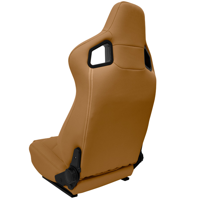 Siège baquet 'GK' - Beige Simili Cuir - Dossier réglable - incl. glissières
