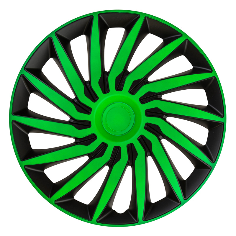 Jeu d'enjoliveurs Kendo 14-inch noir/vert