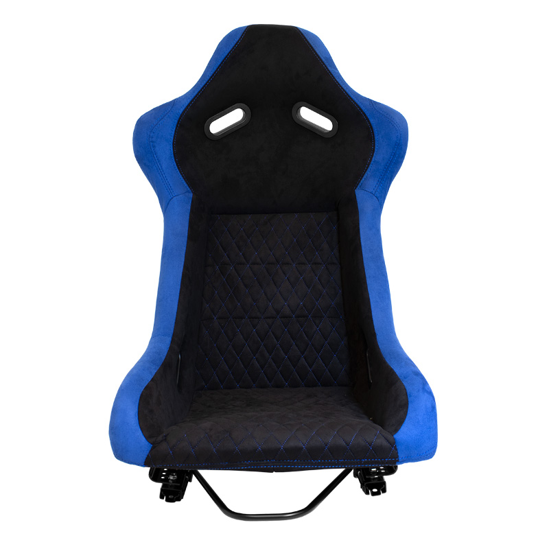 Siège baquet 'LV' - Noir/Bleu - Dossier fixe en polyester - incl. glissières