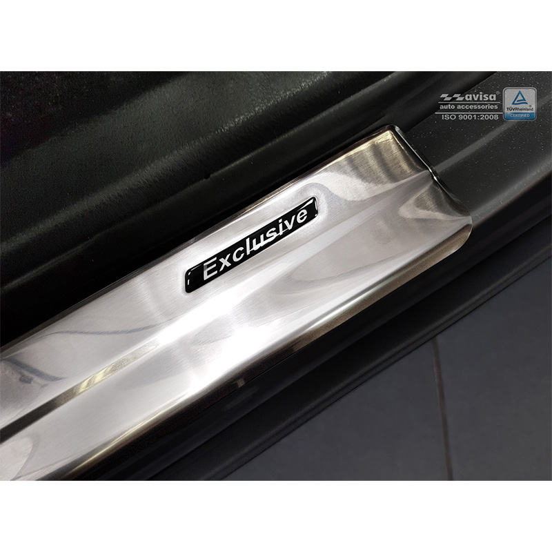 Seuils de portes inoxydable sur mesure pour Toyota C-HR 2016-2019 & FL 2019-2023 & RAV4 IV FL 2016-2018 & Lexus NX 2014-2021 - 'Exclusive' - 4-pièces