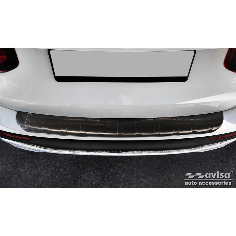 Protection de seuil arrière inox noir sur mesure pour Mercedes GLB (X247) incl. AMG 2019- 'Ribs'