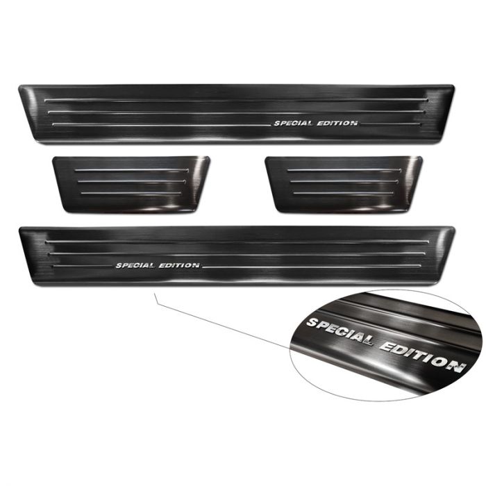 Seuils de portes inox noir sur mesure pour Ford EcoSport Facelift 2017- - 'Special Edition' - 4-pièces