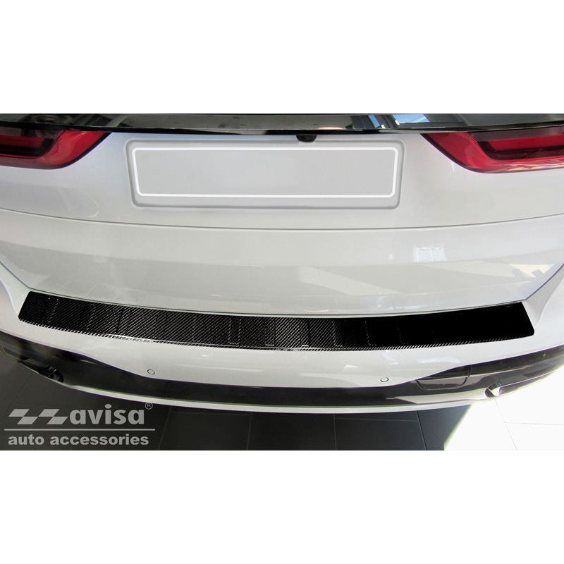 Protection de seuil arrière carboné 3D sur mesure pour BMW X7 (G07) 2019- avec Pacquet-M 'Ribs'