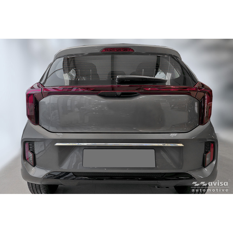 Avisa Revêtement d'habillage du hayon du coffre inox Chrome sur mesure pour Kia Picanto III (JA) Facelift 2024-