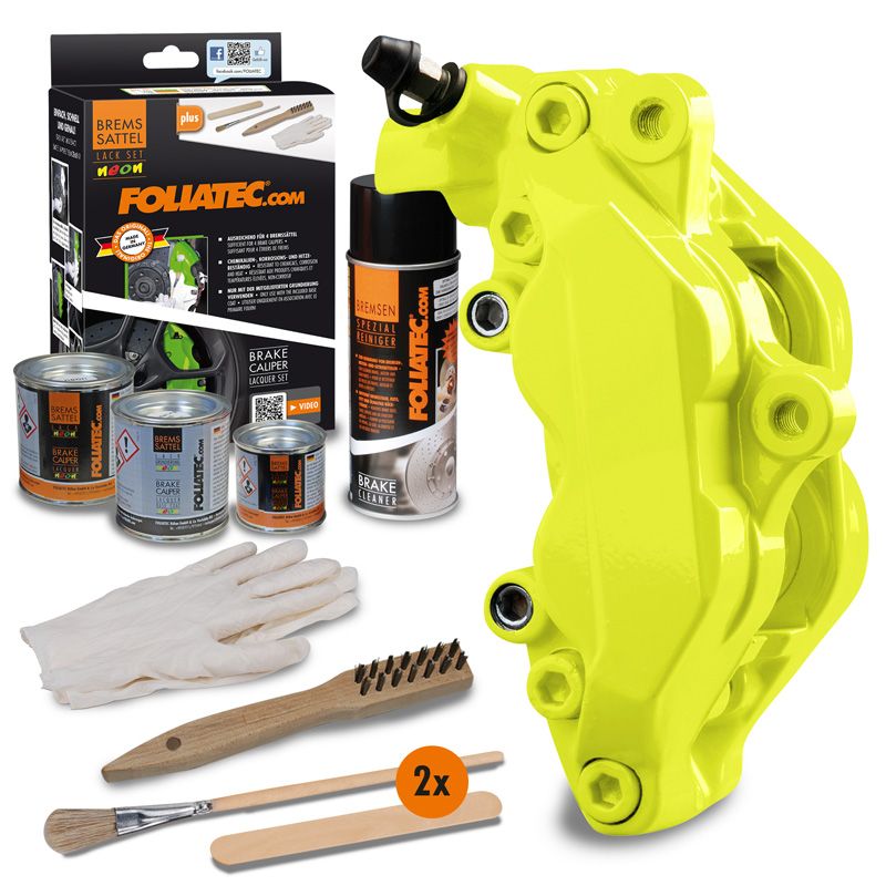 Foliatec Set peinture étriers de freins - NEON jaune - 4 Components