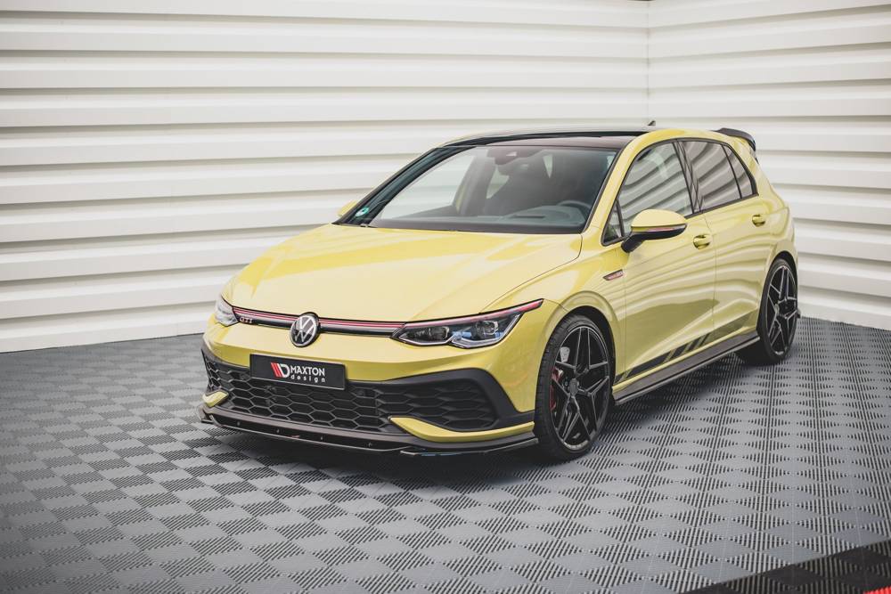 Voorspoiler V.2 Volkswagen Golf 8 GTI Clubsport Maxton Glans Zwart
