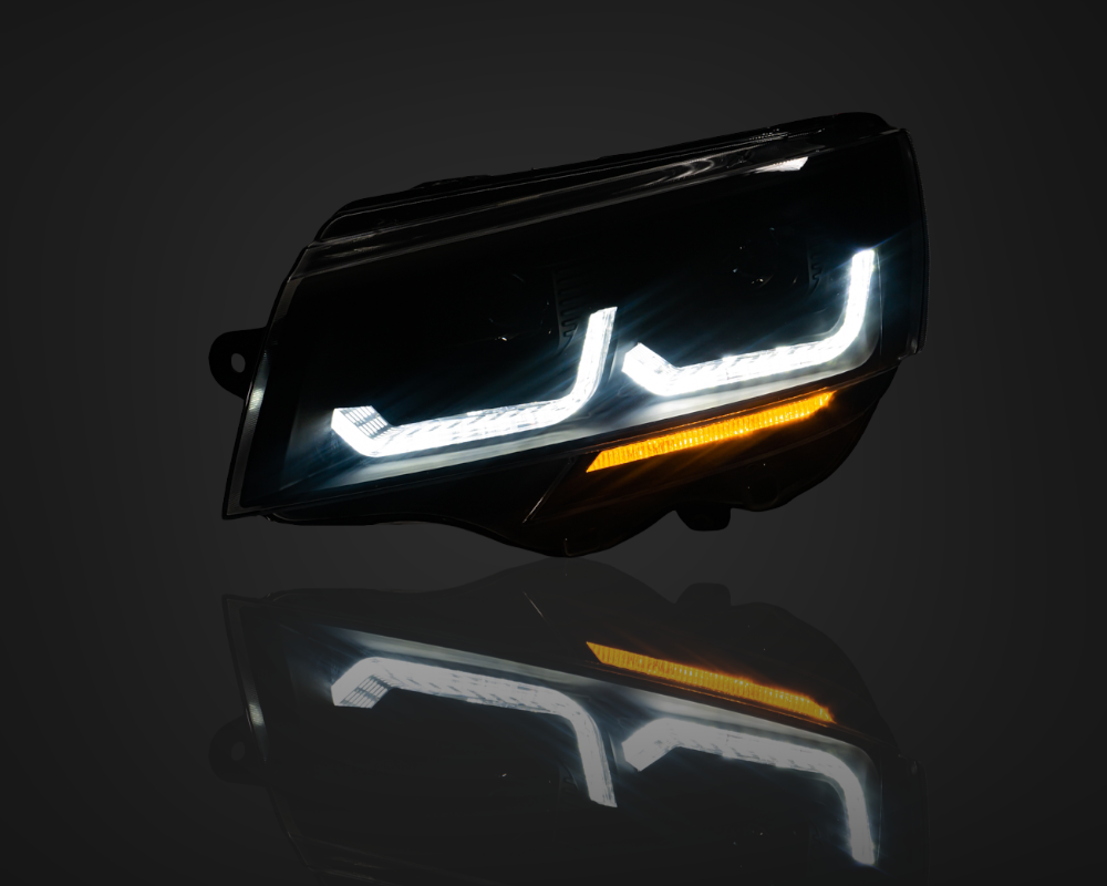 Headlights fits VW T6.1 Multivan/Transporter Full LED Dynamic Tube Black