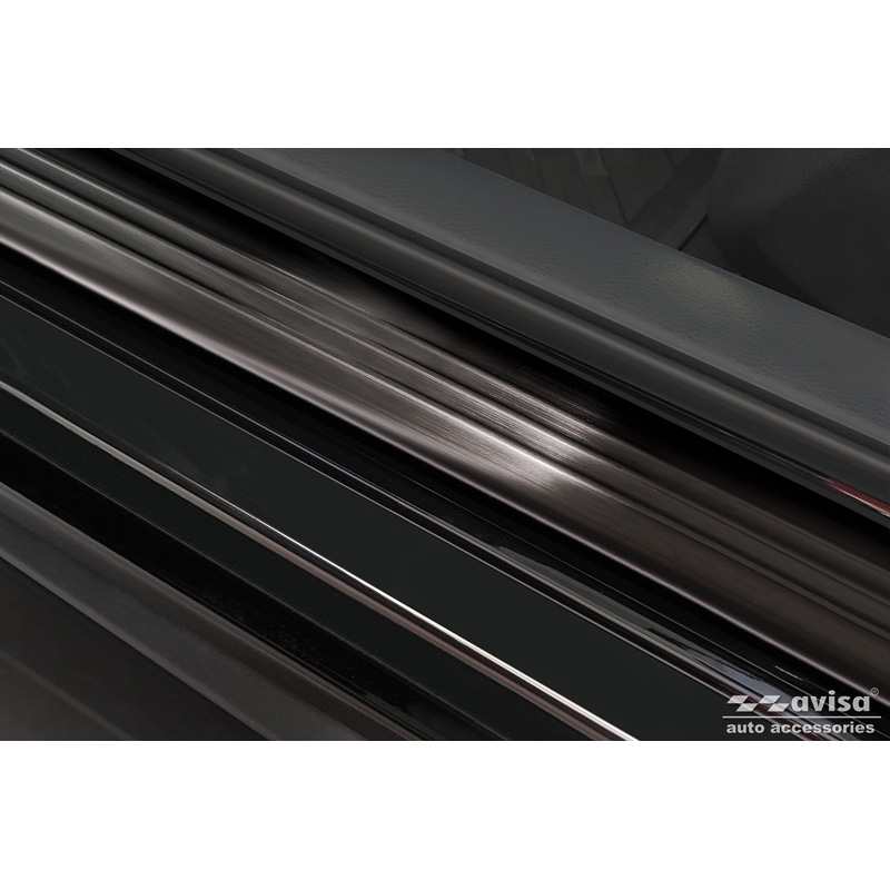 Seuils de portes inoxydable noir sur mesure pour Honda Civic XI 2022- 'Lines' - 4-pièces