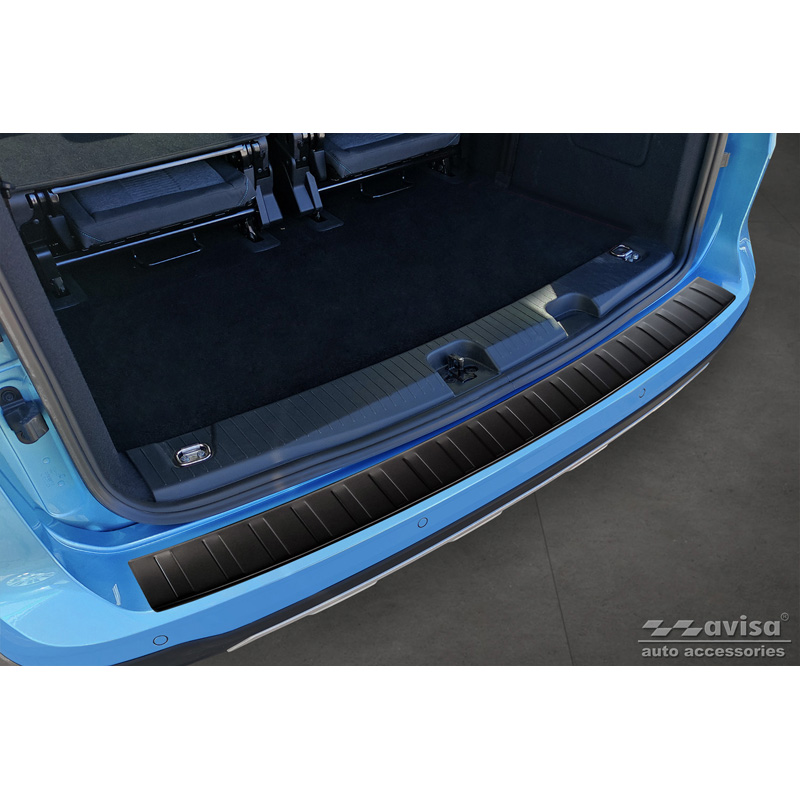 Protection de seuil arrière inox noir mat sur mesure pour Ford Tourneo Connect III 2022- 'Ribs'