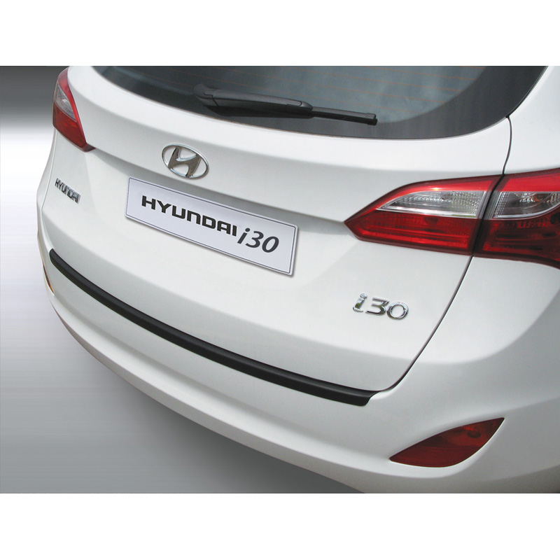 Protection de seuil arrière (ABS) sur mesure pour Hyundai i30 Tourer 2012-2017 Noir