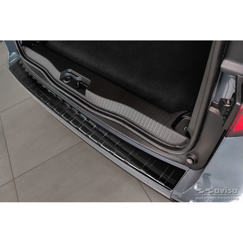 Protection de seuil arrière inox noir sur mesure pour Mercedes Citan (W420) Box/Tourer 2021- 'Ribs'