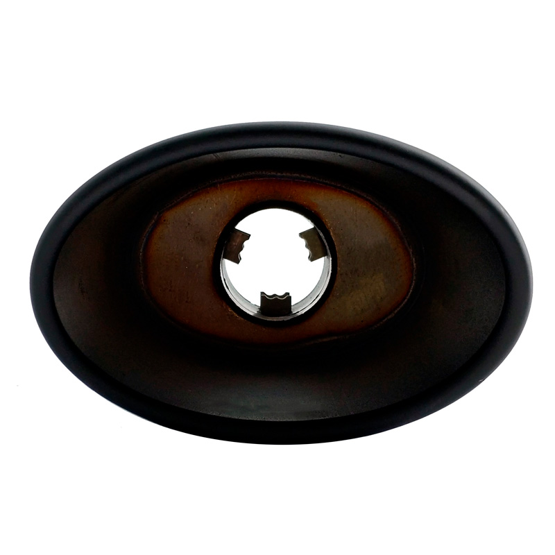 Simoni Racing Embout d'Échappement Ovale/Oblique Noir - 150x100xL255mm - Montage ->37-54mm
