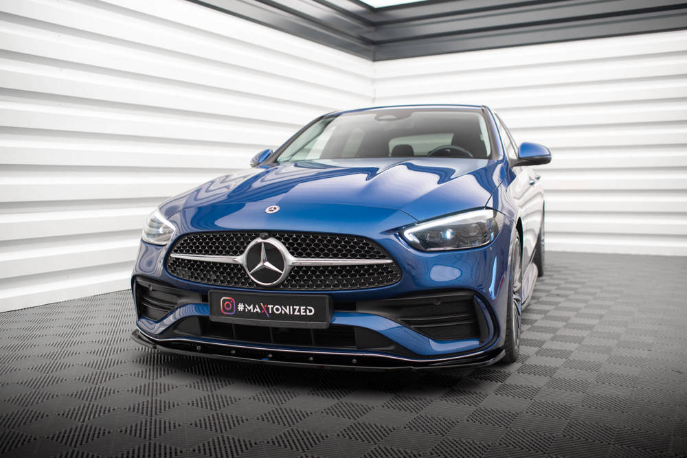 Voorspoiler V.2 Mercedes C Klasse AMG Pakket / C43 AMG W206 Maxton Glans Zwart