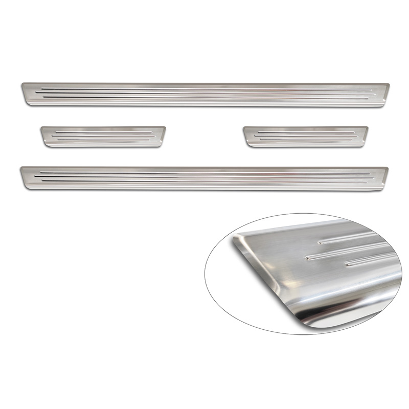 Seuils de portes inoxydable sur mesure pour Fiat 600(e) (365_) 2023- 'Lines' - 4-pièces
