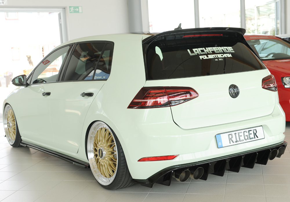 Diffuser Volkswagen Golf 7 R FL Rieger Glans Zwart