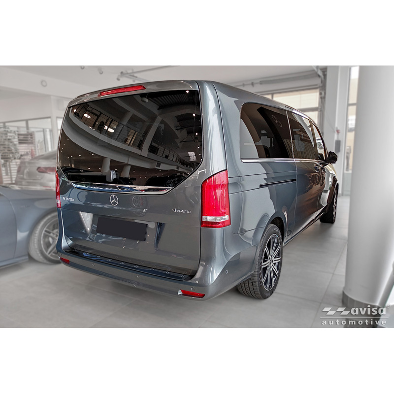Avisa Protection de seuil arrière inox noir sur mesure pour Mercedes Vito III & Classe V (W447) 2014- 'Shadow Premium'