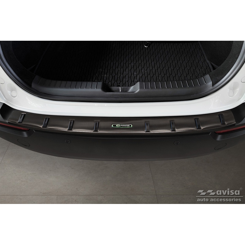 Protection de seuil arrière inox noir sur mesure pour Mazda MX-30 2020- 'STRONG EDITION'