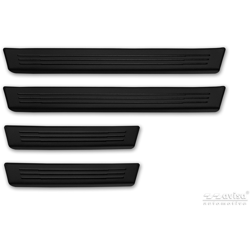 Avisa Seuils de portes inoxydable noir sur mesure pour Opel Grandland (EV) 2024- - 'Lines' - 4-pièces