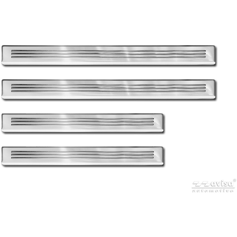 Avisa Seuils de portes inoxydable sur mesure pour VW Touran III 2015- incl. R-Line - 'Lines' - 4-pièces