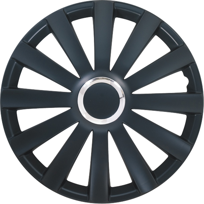 Jeu d'enjoliveurs Spyder 16-inch noir + anneau chromé