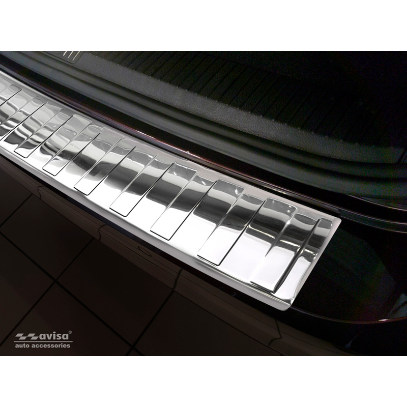 Protection de seuil arrière inox Chrome sur mesure pour Volkswagen Passat 3G Variant 2014-2023 'Ribs'